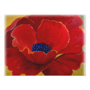 Großes rotes Blumenplakat Fotodruck