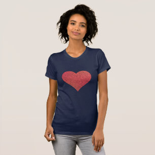 Großes rotes gemustertes Herz T-Shirt