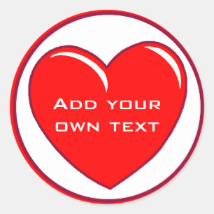 Grosses rotes Herz auf Stickern Runder Aufkleber