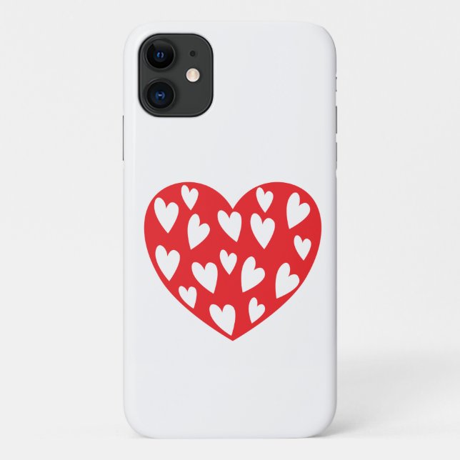 Grosses rotes Herz mit kleinen Herzen Case-Mate iPhone Hülle (Rückseite)