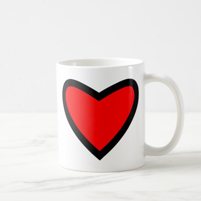 Großes rotes Herz Tasse (Rechts)