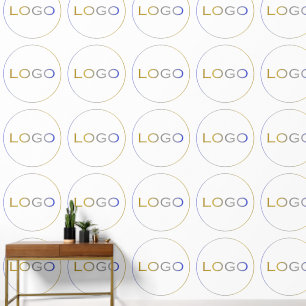 Grosses Round-Logo-Foto auf weißem, einfachem Must Tapete