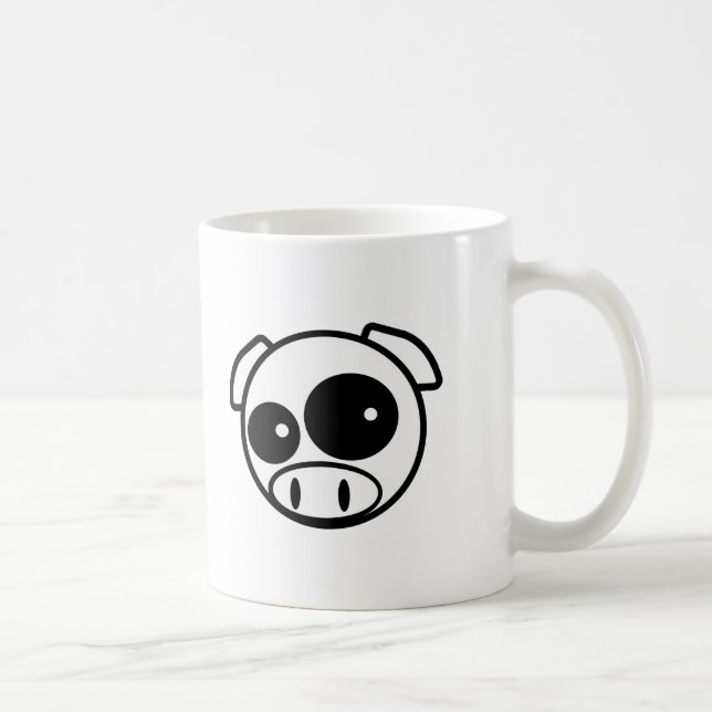 Großes schauendes Subie Schwein Tasse (Rechts)