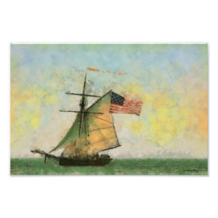 Großes Schiff Kunstwerk Fotodruck