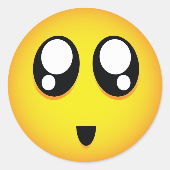 Großes schönes Augen emoji Runder Aufkleber (Vorderseite)