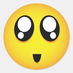 Großes schönes Augen emoji Runder Aufkleber