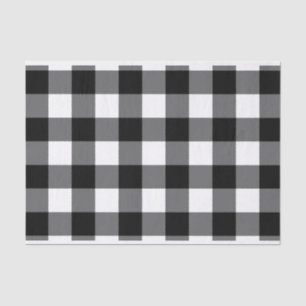 Grosses, schwarz-weißes Gingham-Papier Seidenpapier