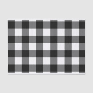 Grosses, schwarz-weißes Gingham-Papier Seidenpapier