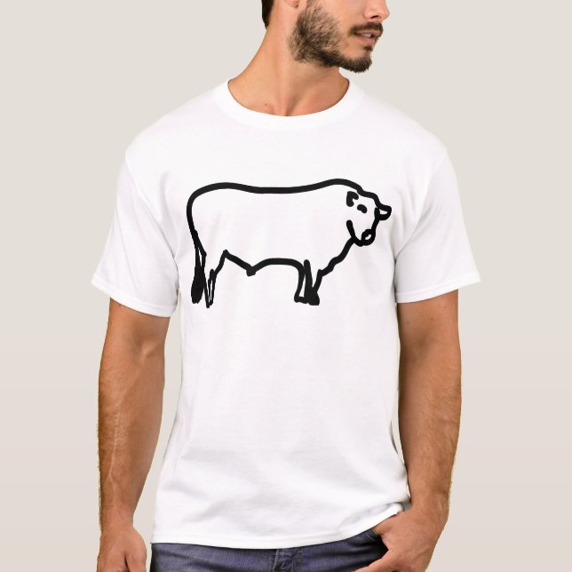 großes schwarzes Angus T-Shirt (Vorderseite)