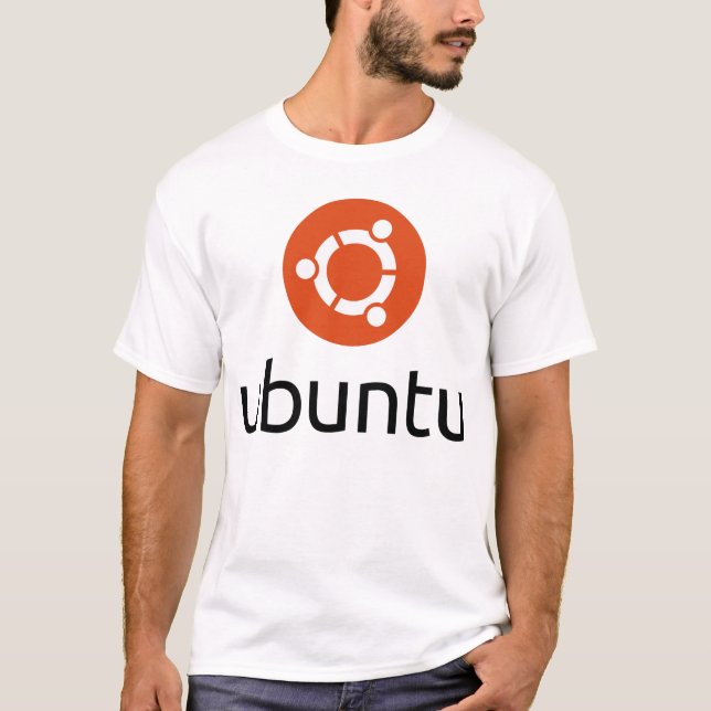 Großes schwarzes Logo der T - Shirts Ubuntu Männer (Vorderseite)