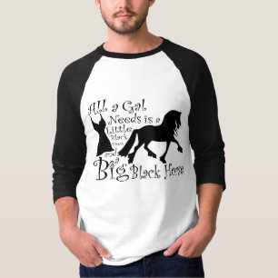 Großes schwarzes Pferd T-Shirt
