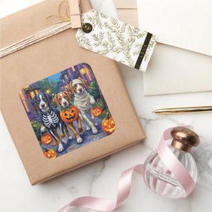 Grosses Schweizer Bergtrick-oder-Treating Hallowee Quadratischer Aufkleber