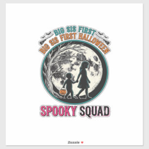 Großes Schwester Halloween-Shirt für ihre erste gr Aufkleber