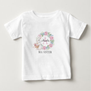 Großes Schwester-Hasen-Shirt Personalisiert Rosa B Baby T-shirt