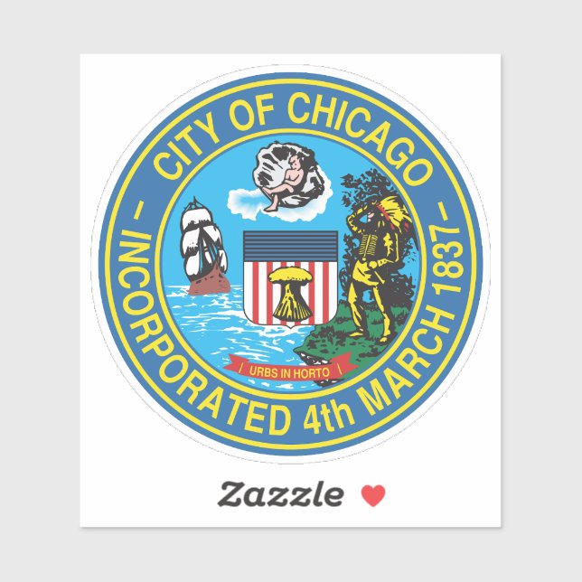 Großes Siegel Chicago Aufkleber (Blatt)