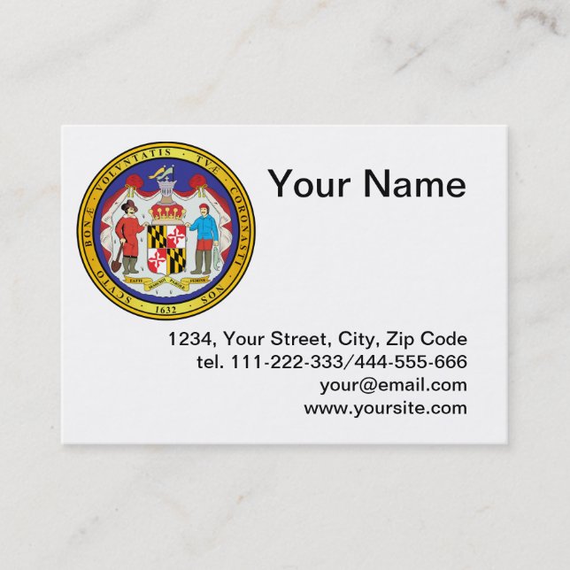 Großes Siegel des Staat von Maryland Visitenkarte (Vorderseite)