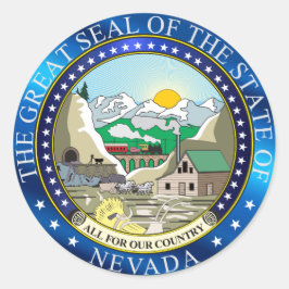 Grosses Siegel des Staat von Nevada Runder Aufkleber