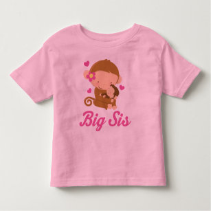 Großes SIS-Mädchen Monkeys niedlichen Rüsche-T - Kleinkind T-shirt