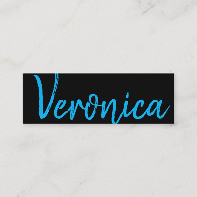 Großes Skriptblau | Handschriftenreihe Mini Visitenkarte (Vorderseite)