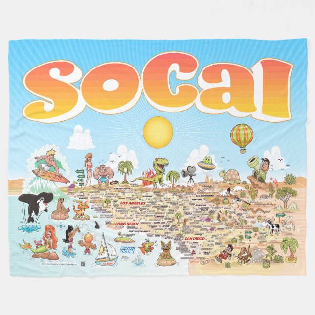 Grosses SoCal Fleece-Blanket Fleecedecke (Vorderseite (Horizontal))