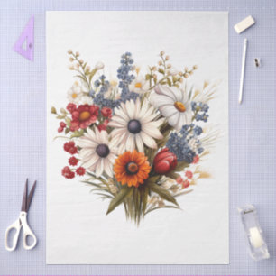 Großes Sonnenblumen- und gemischtes Blumenstrauß-D Seidenpapier