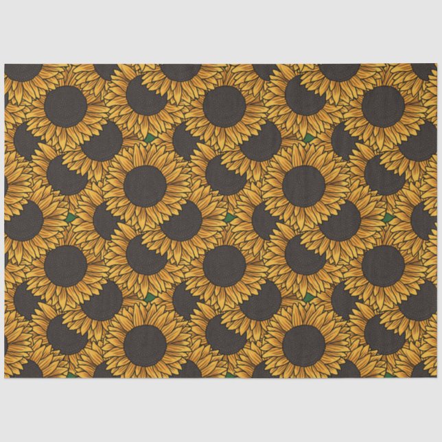 Großes Sonnenblumenfeld-Tissuepapier Seidenpapier (Vorderseite)