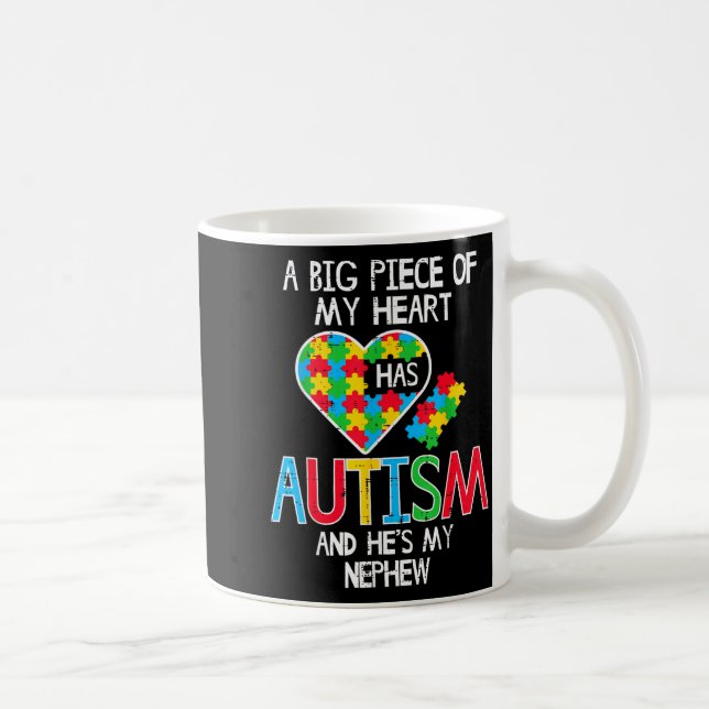 Großes Stück meines Herzens hat Autismus Neffe Bew Kaffeetasse (Rechts)