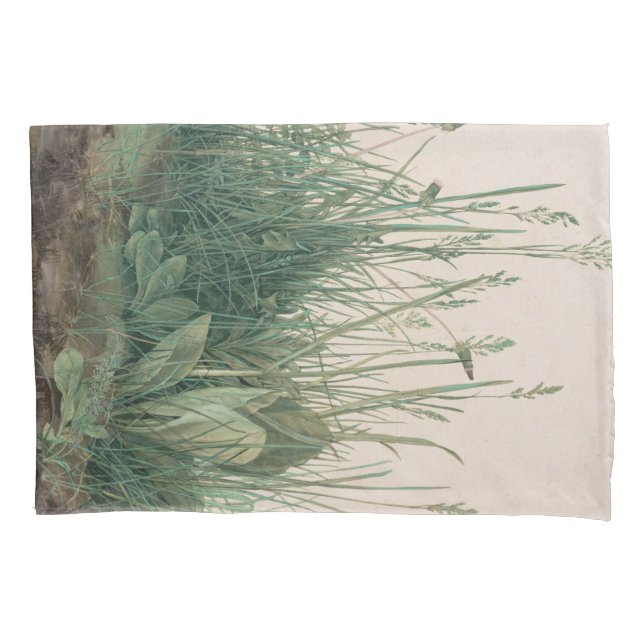 Grosses Stück Turf (von Albrecht Dürer) Kissenbezug (Vorderseite-Links)