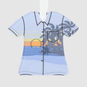 Großes Sunset-Streifen-Hawaiian-Surfer-Aloha-Hemd Ornament