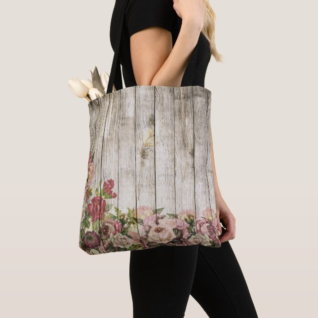 Grosses Supermarkt Tote Tasche Blume Rosa Rosen (Von Nahem)