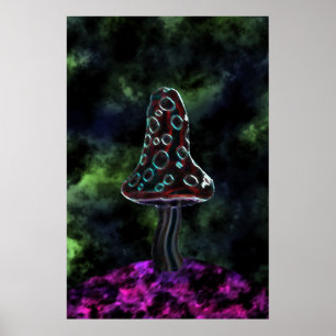 Großes Trippy Pilz-Plakat Poster