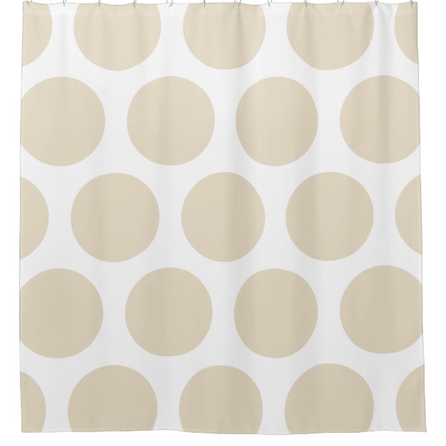 Großes Tupfen-Muster: Beige Duschvorhang (Vorderseite)