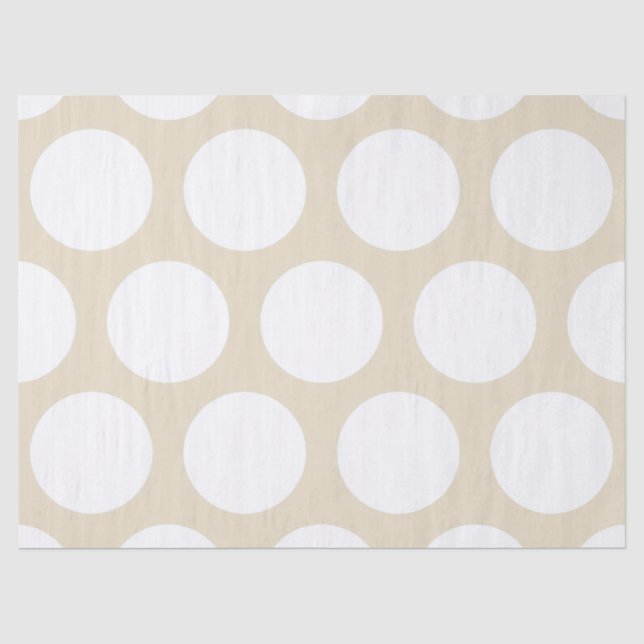 Großes Tupfen-Muster: Beige Seidenpapier (Vorderseite)