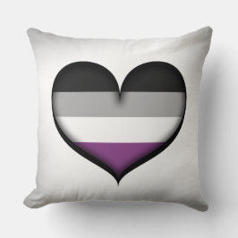 Großes Vektor Herz in asexuellen Stachelfarben Kissen