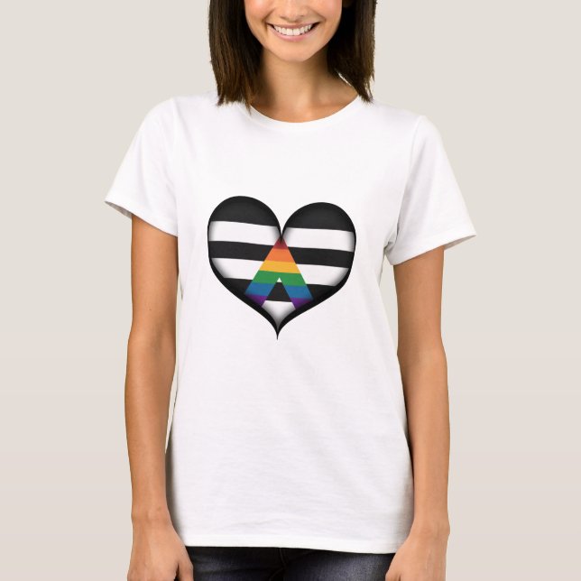 Grosses Vektor Herz in LGBT, alleinstehende Flag-F T-Shirt (Vorderseite)