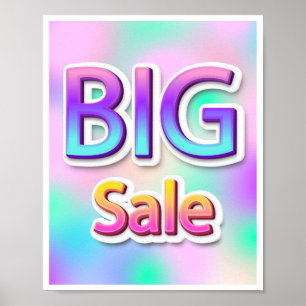 Großes Verkaufsskript Logo Garage Yard Hologram Poster