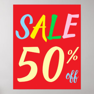 Grosses Verkaufszeichen, 50% Rabatt auf Verkaufspo Poster