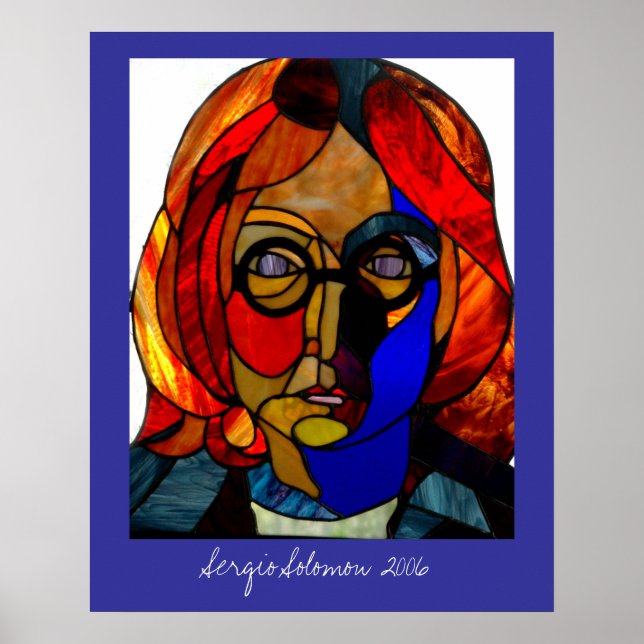 Grosses, verkleidetes Glasposter von Sergio Solomo Poster
