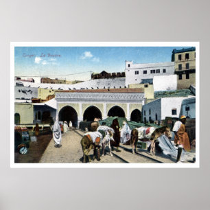 Großes Vintage-Marokko-Tanger-Zollamt Poster