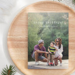 Grosses, vollständiges Foto mit Texteüberlagerung  Feiertagskarte<br><div class="desc">Niedliche Minimalistische Script-Schreibmaschine Volltextkarte Foto Holiday Card</div>