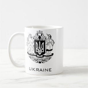 Großes Wappen der Ukraine Monochrome Kunst Kaffeetasse