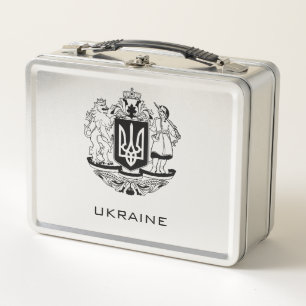 Großes Wappen der Ukraine Monochrome Kunst Metall Brotdose
