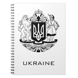 Großes Wappen der Ukraine Monochrome Kunst Notizblock
