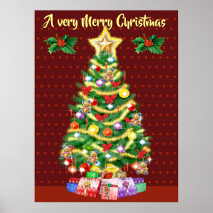 Großes Weihnachtsbaumplakat Poster