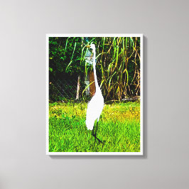 Großes Weißes Egret gesteppte Leinwand