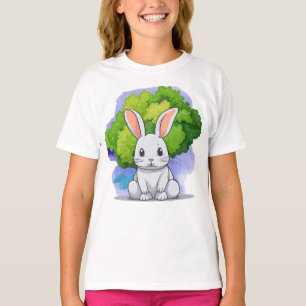 großes weißes Kaninchen mit Baum T-Shirt