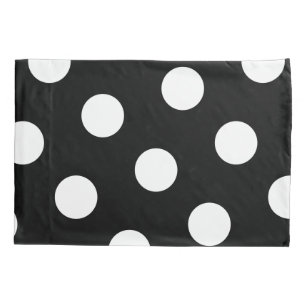 Grosses weißes Polka Dot-Muster - Farbschwarz Kissenbezug