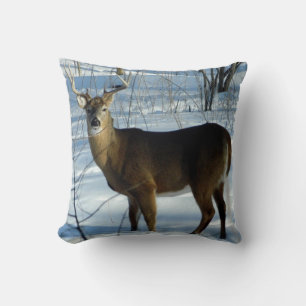 Großes Weißschwanzhirsch (Winter) Kissen