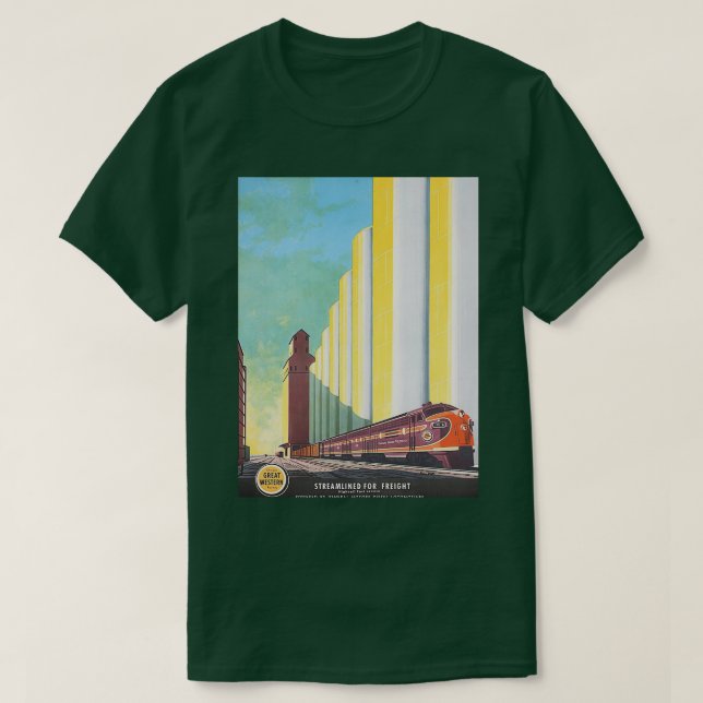 Großes Western Bahnposter T-Shirt (Design vorne)