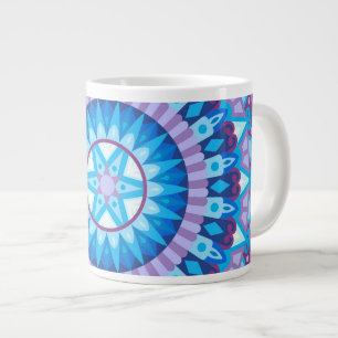 Großes Winter-Mandala Blaues Schneeflocken-Muster Jumbo-Tasse